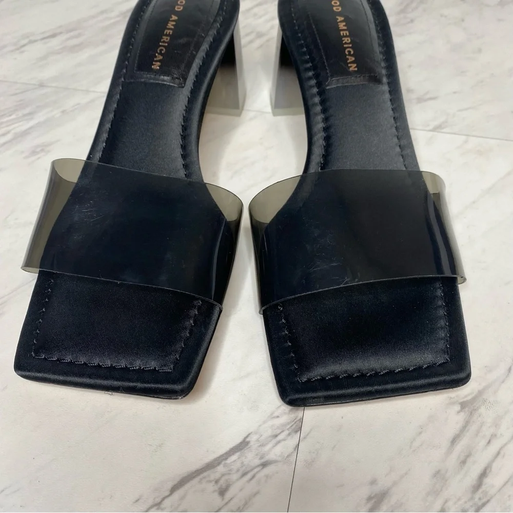 Good American Square Toe Heeled Sandal 7